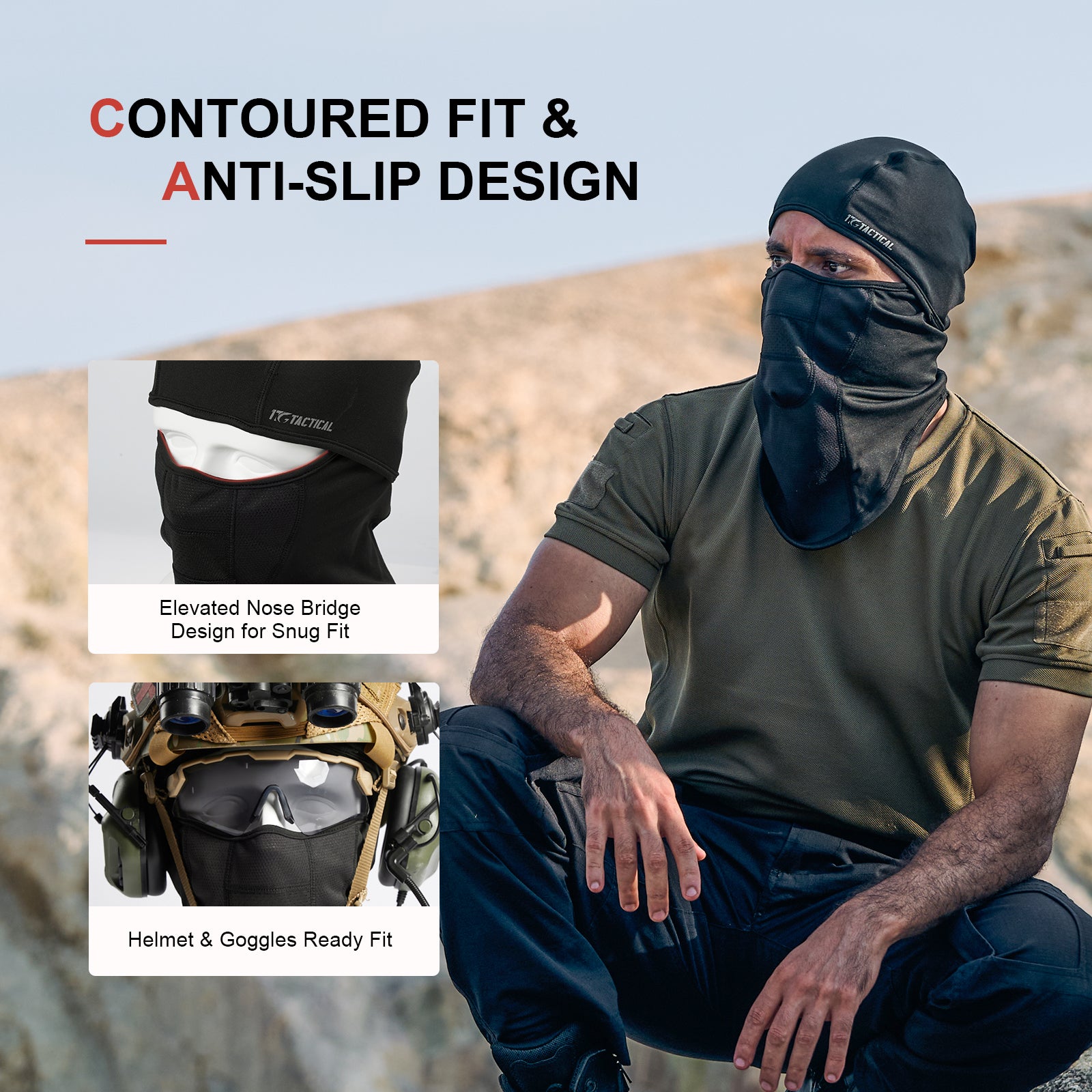 1TG Tactical Airsoft Mask - Balaclava Ski Mask Windproof Full Face Cover