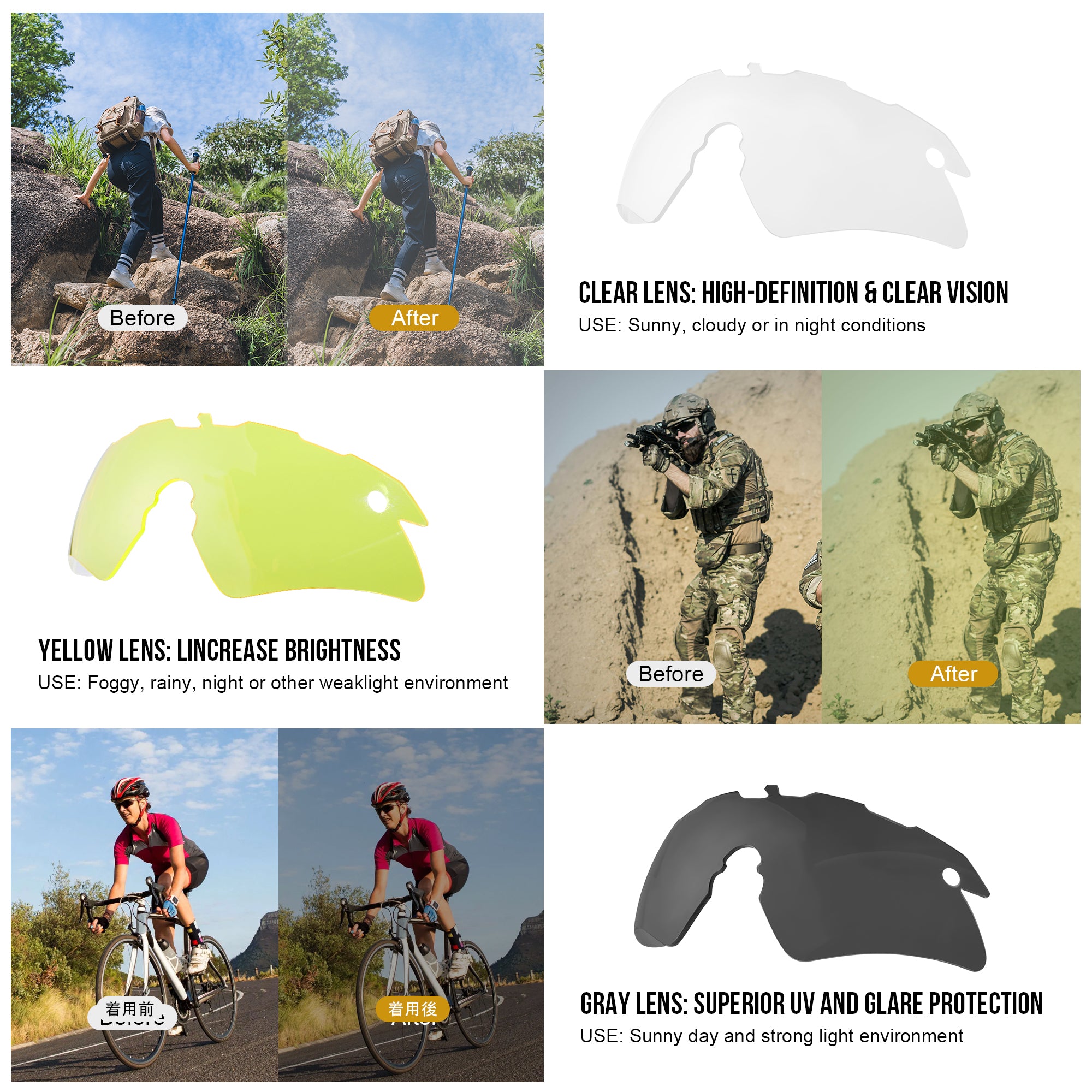 1TG Tactical Shooting Safety Goggle, Anti Fog Sunglasses