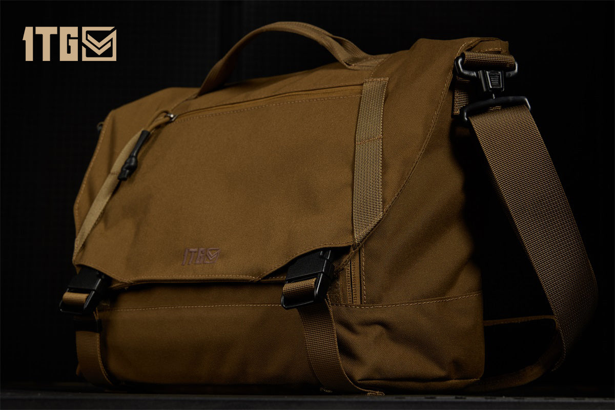 1TG Stylish Brown  Canvas Messenger Bag with Adjustable Straps and Spacious Main Compartment for Work and Travel