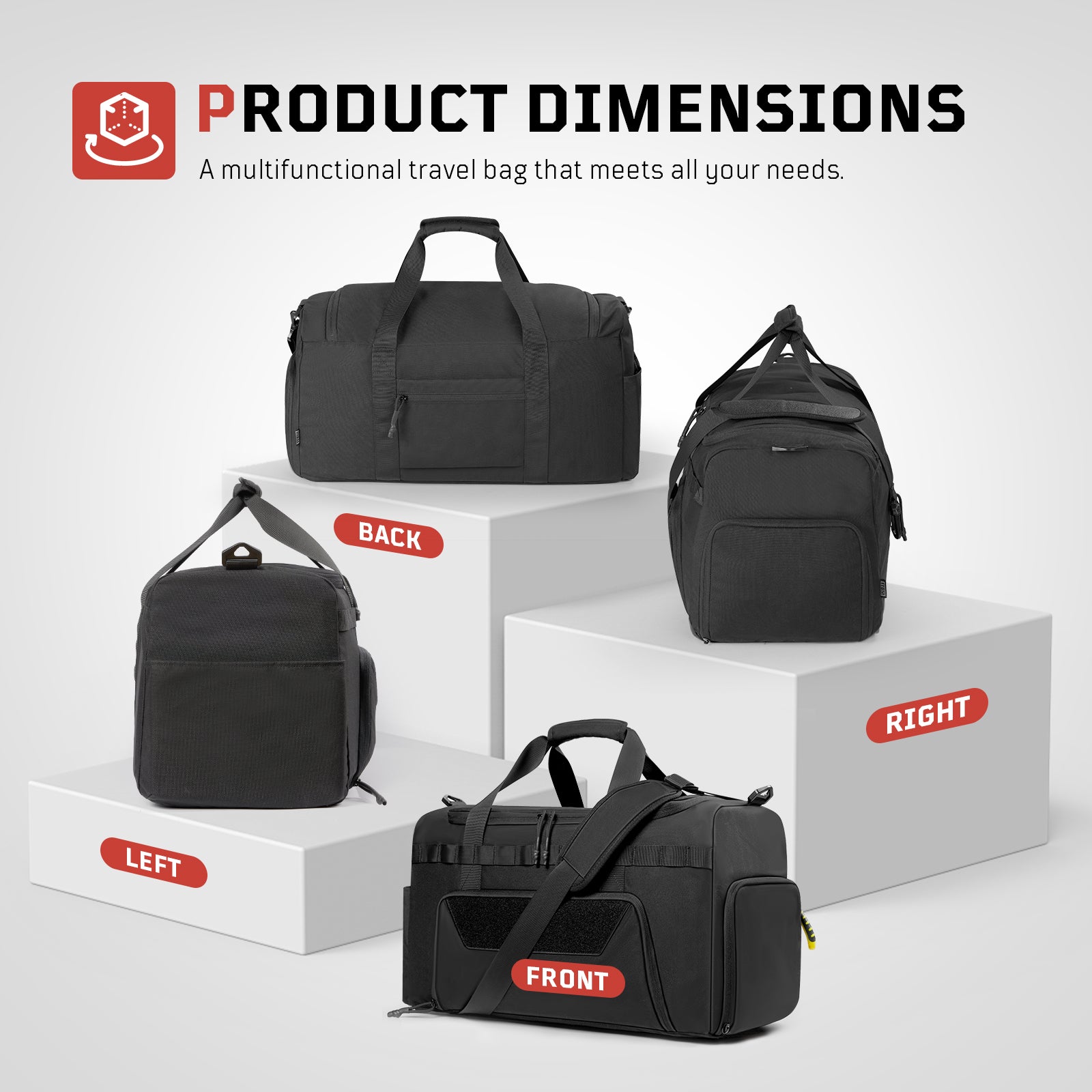 1TG Unisex Gym Bag For Travel  |  With Shoe Compartment&Adjustable straps