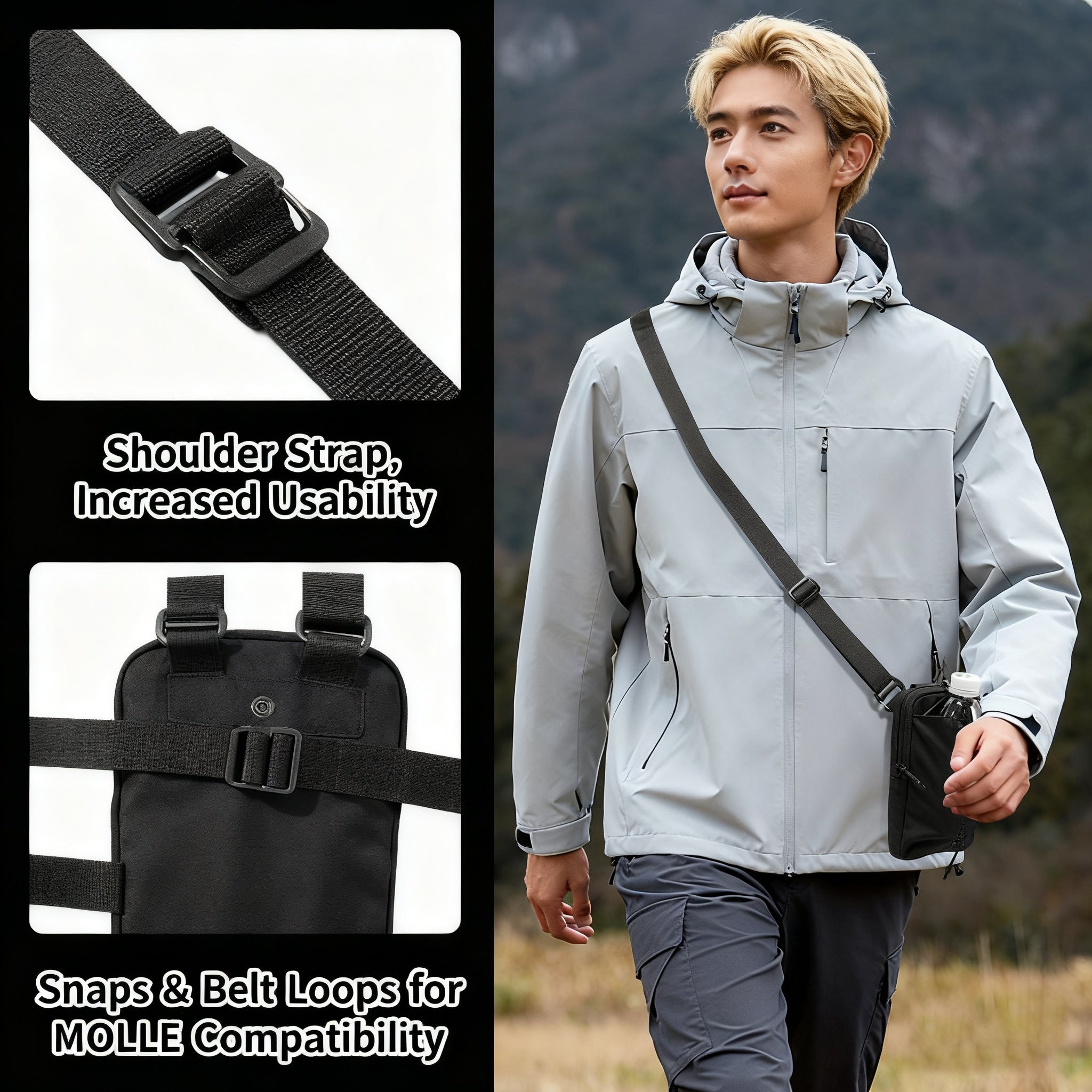 1TG Tactical Phone Pouch 04 丨With Bottle pouch & Strap