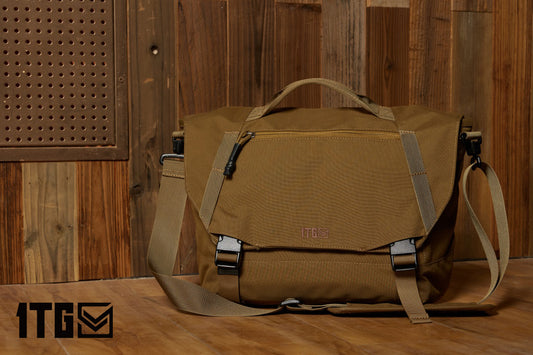 1TG Stylish Brown  Canvas Messenger Bag with Adjustable Straps and Spacious Main Compartment for Work and Travel