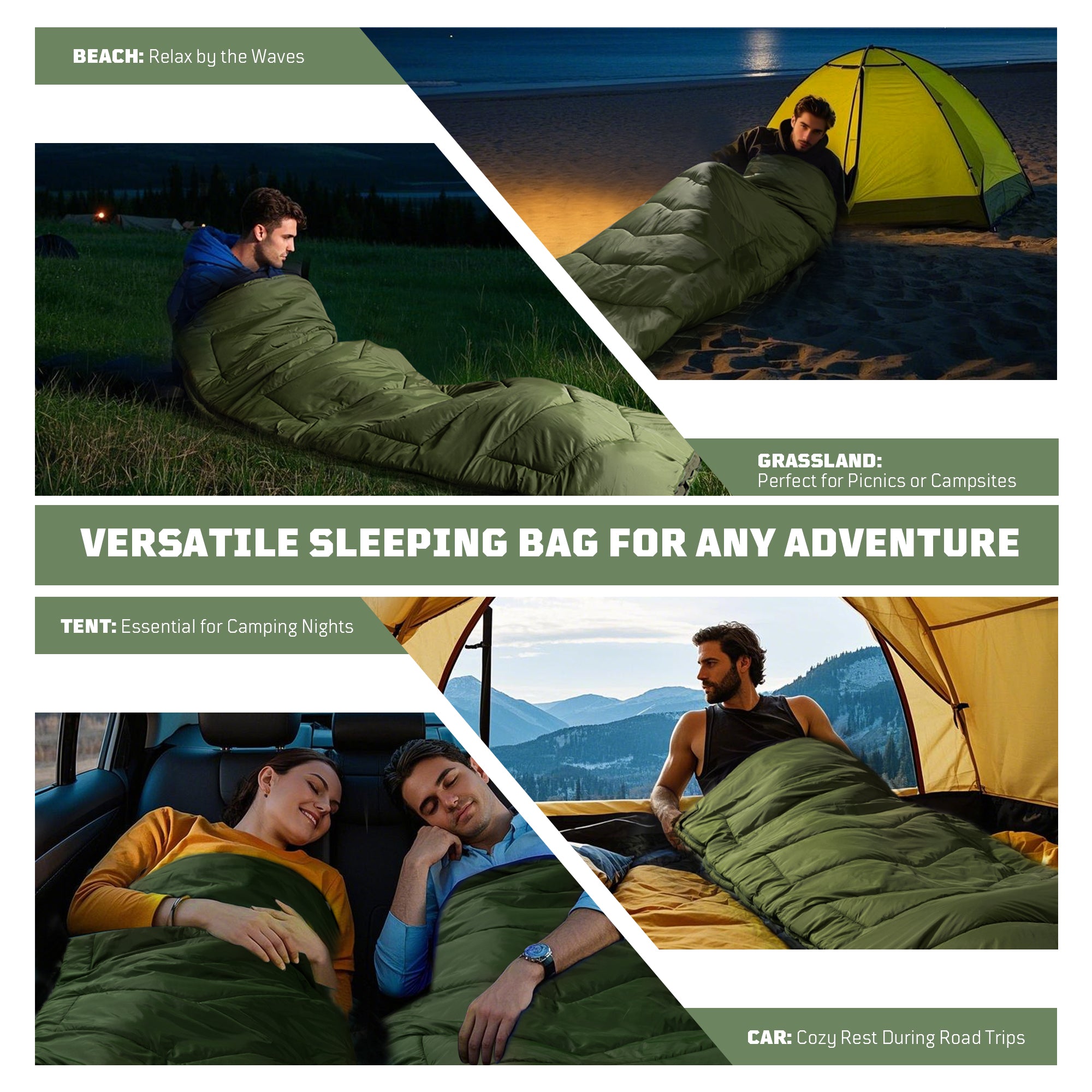 1TG Camping Insulated Sleeping Bag 丨With EN23537 Certified& Suitable for 34-43°F