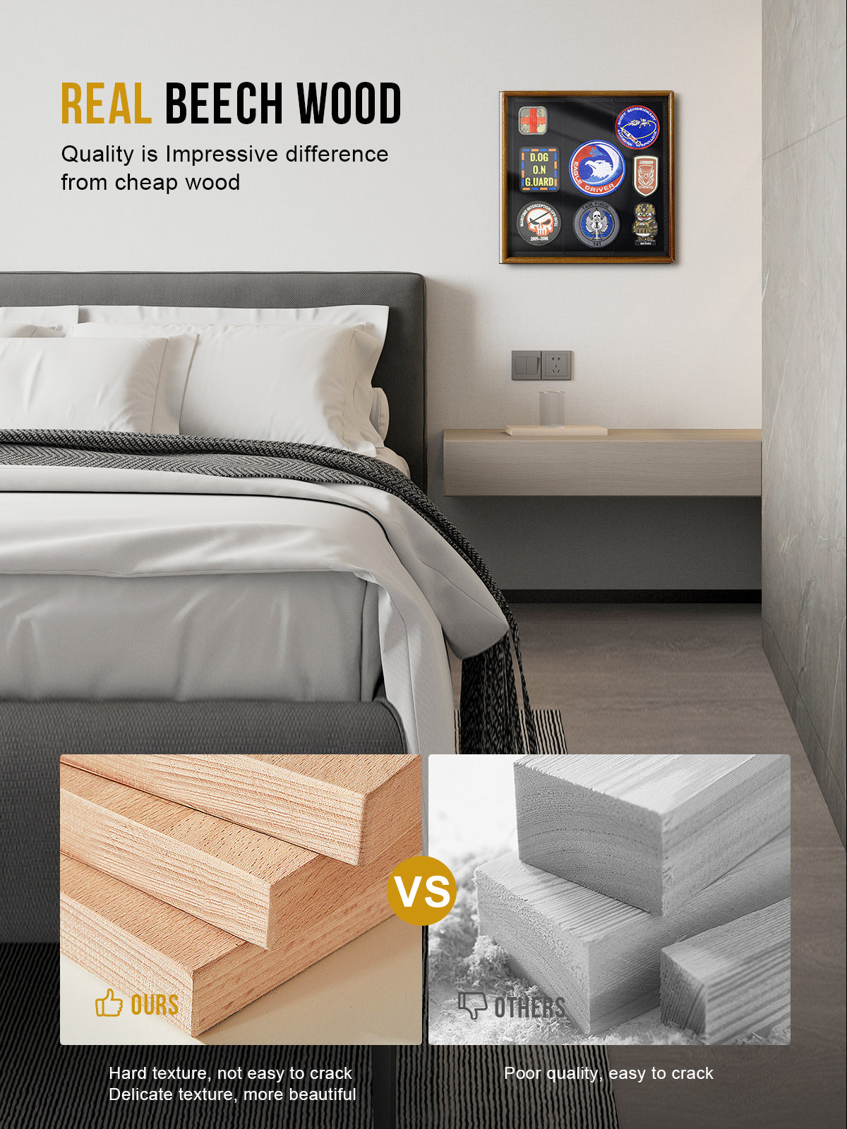 1TG Wooden Hidden Concealment Shelf 01 | Secret Storage with Photo Frame & Patch Display