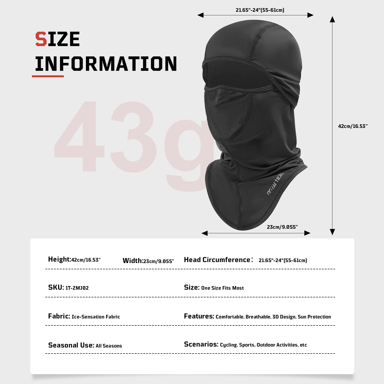 1TG Tactical Summer Balaclava Full Face Mask