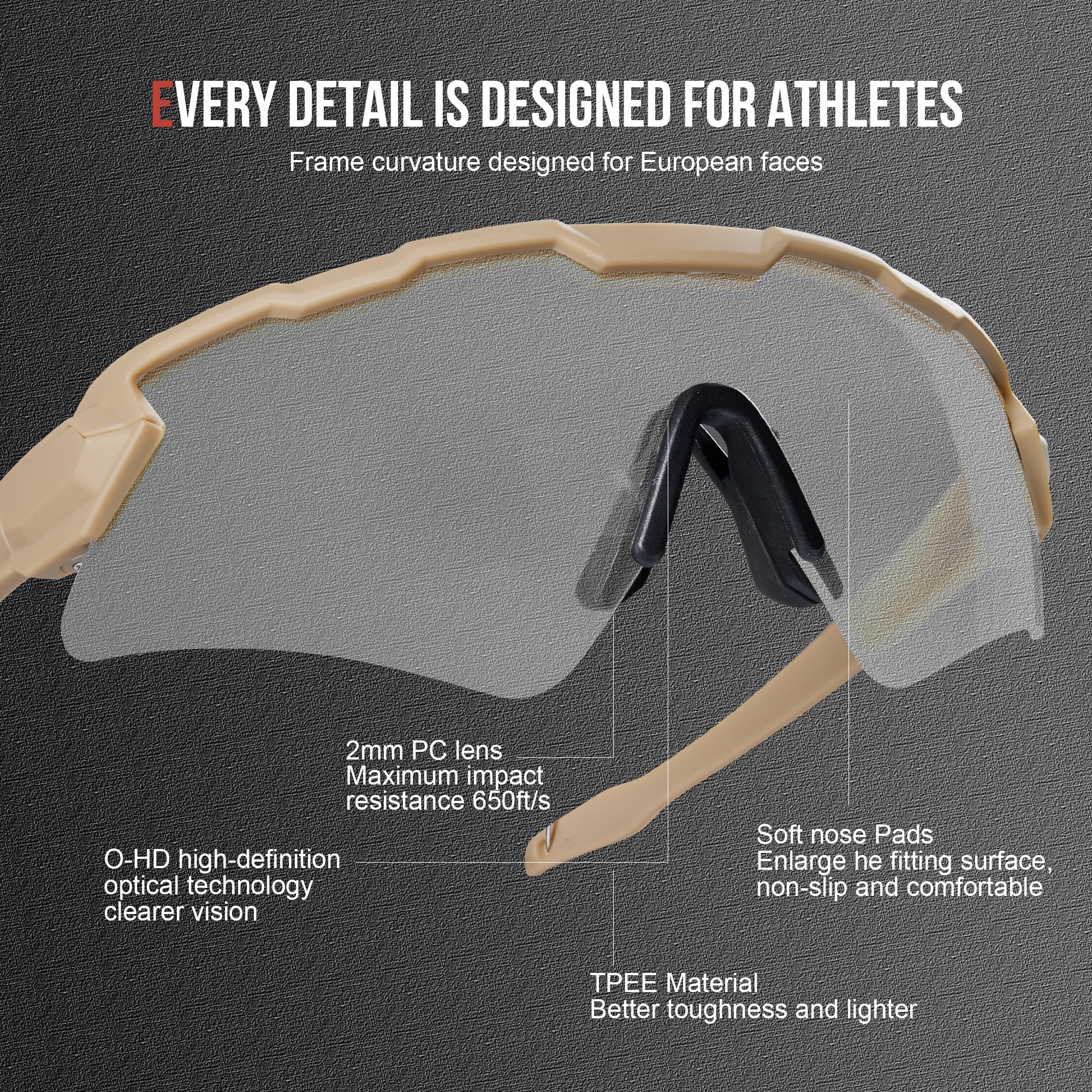 1TG Tactical Shooting Safety Goggle, Anti Fog Sunglasses