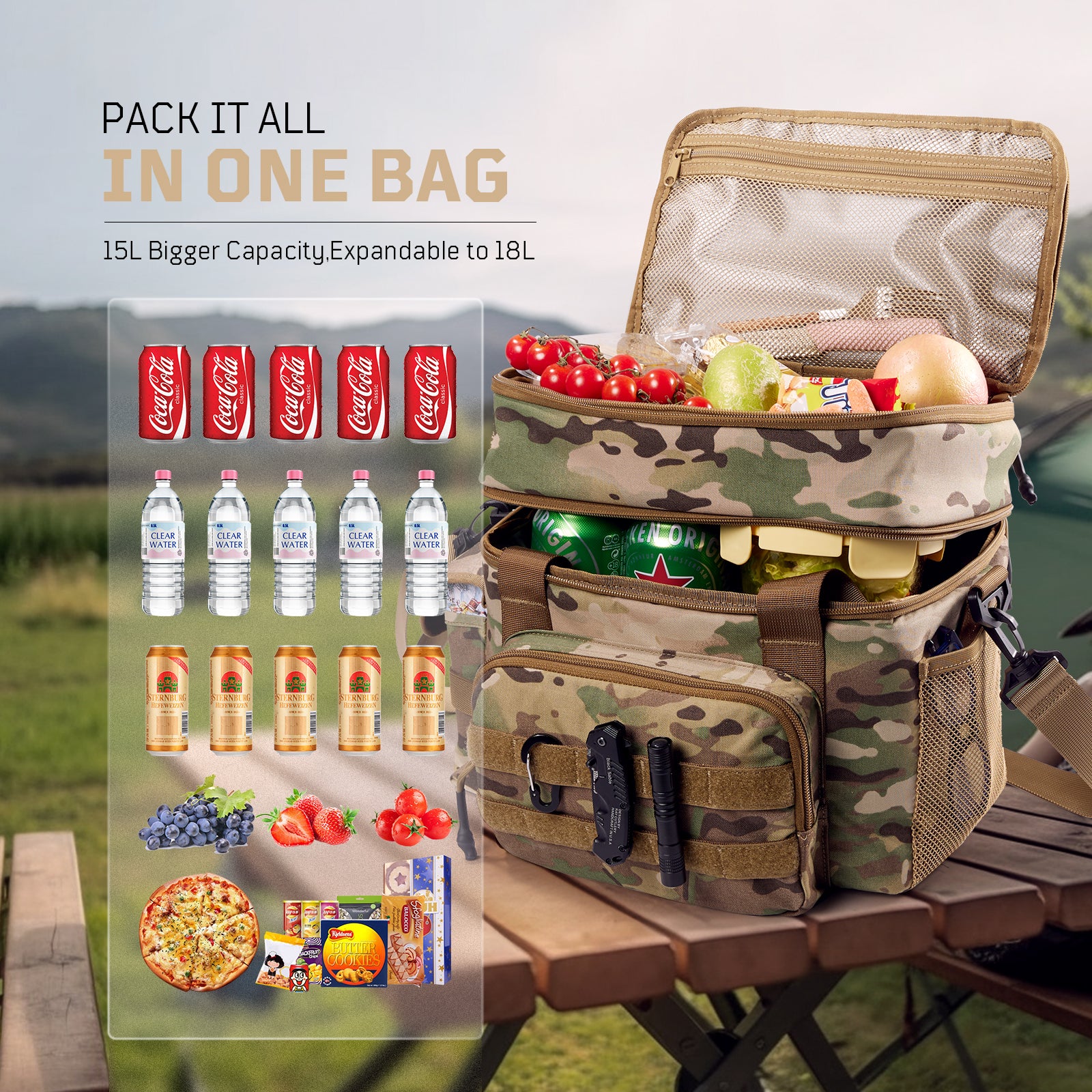 1TG Tactical Nylon Insulated Lunch Bag 18L-24L