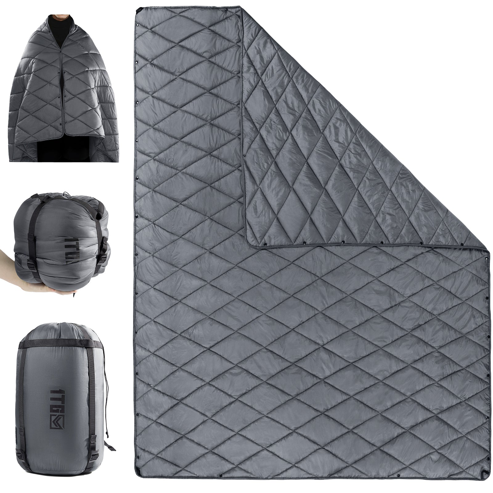 1TG 3M Thinsulate  380T Camping Blanket | With Snap Buttons & Foldable