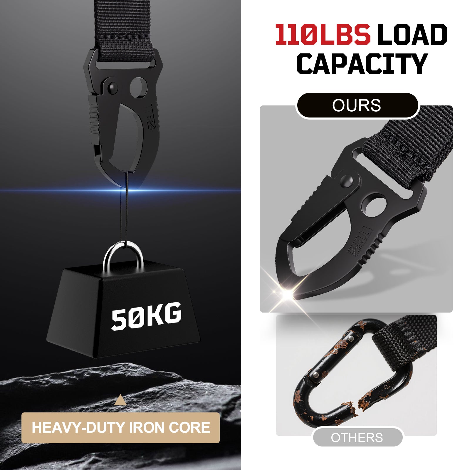 1TG MOLLE Clip 丨With T-Mount & EDC Gear Clips with HK Clip