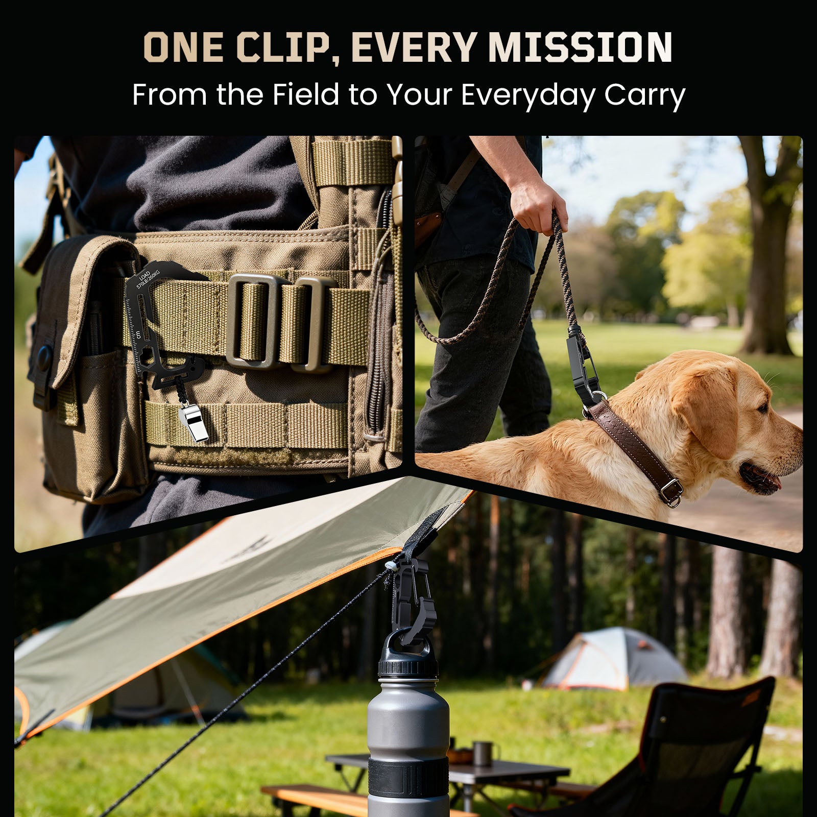 1TG Outdoor Heavy-Duty Stainless Steel Carabiner | Multi-Purpose & Quick-Release