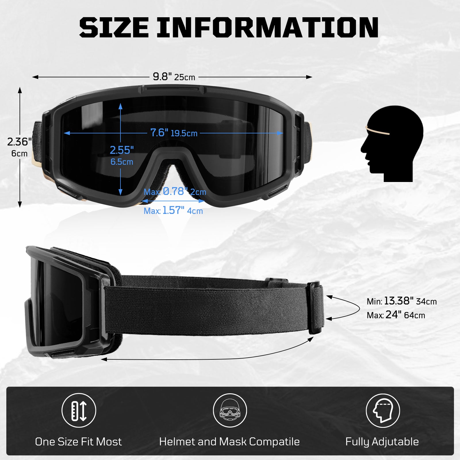 1TG Airsoft Safety Goggles 02 | Adjustable straps, Anti-Fog & Sunglasses