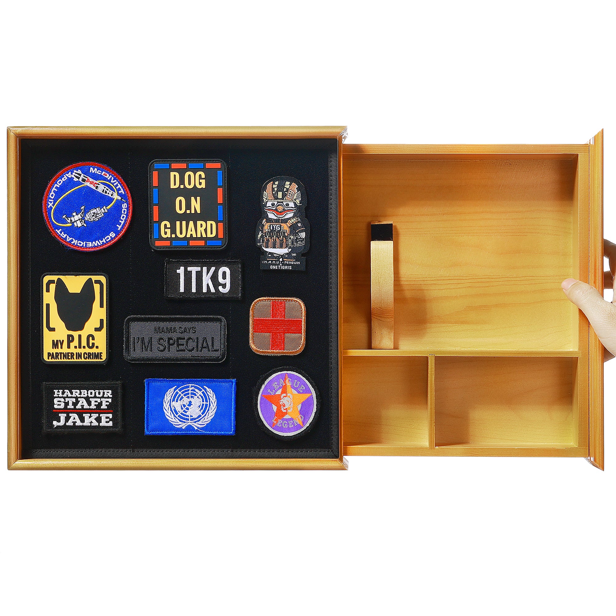 1TG Wooden Hidden Concealment Shelf 01 | Secret Storage with Photo Frame & Patch Display