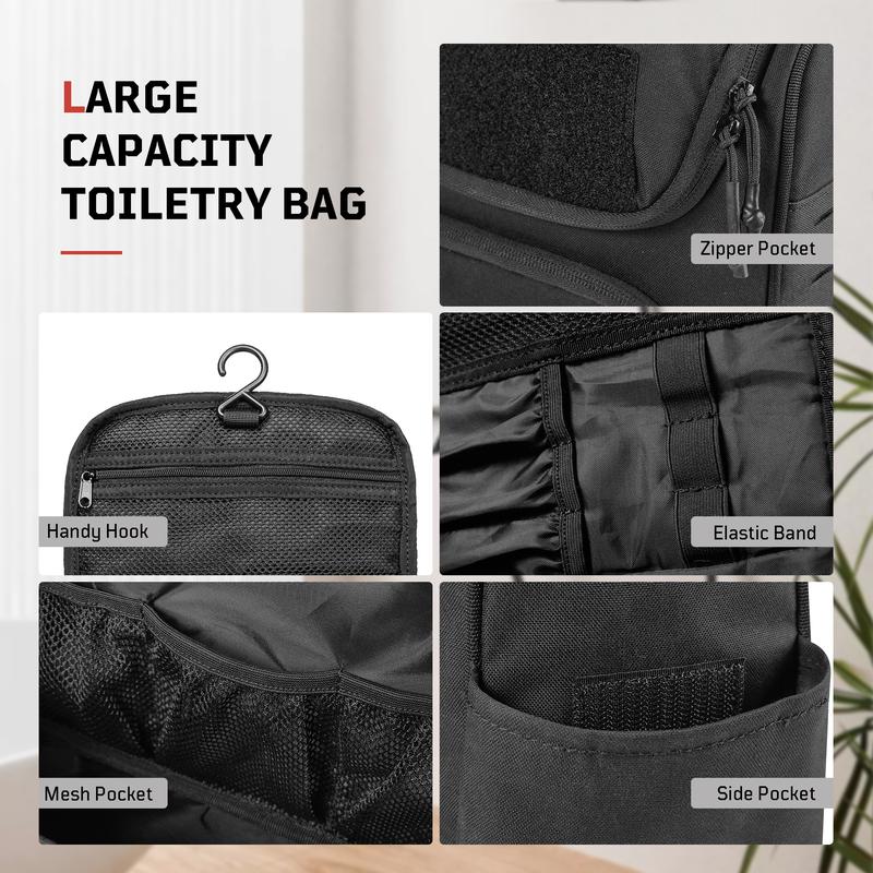 1TG Large Capacity Travel Toiletry Bag丨With Hanging Hook&MOLLE System