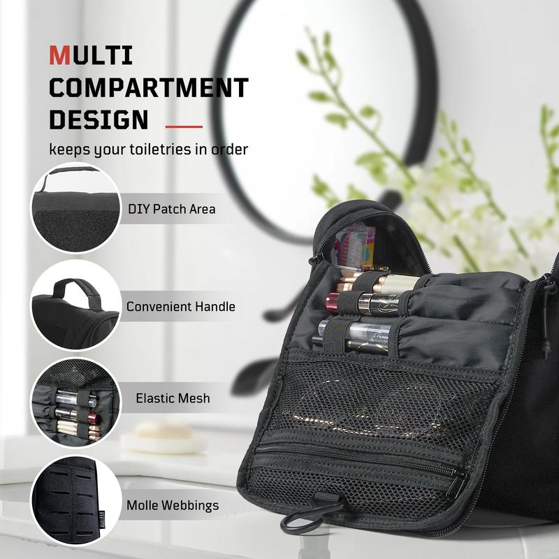 1TG Large Capacity Travel Toiletry Bag丨With Hanging Hook&MOLLE System