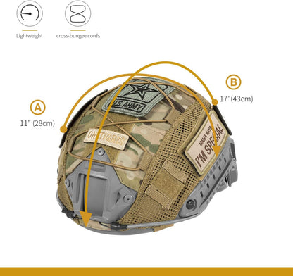 OneTigris Helmet Cover, Tactical Fast Helmet Cloth for Ops-Core Fast PJ Helmet in Size M/L, OneTigris PJ Airsoft Helmet in Size M/L(Without Helmet)
