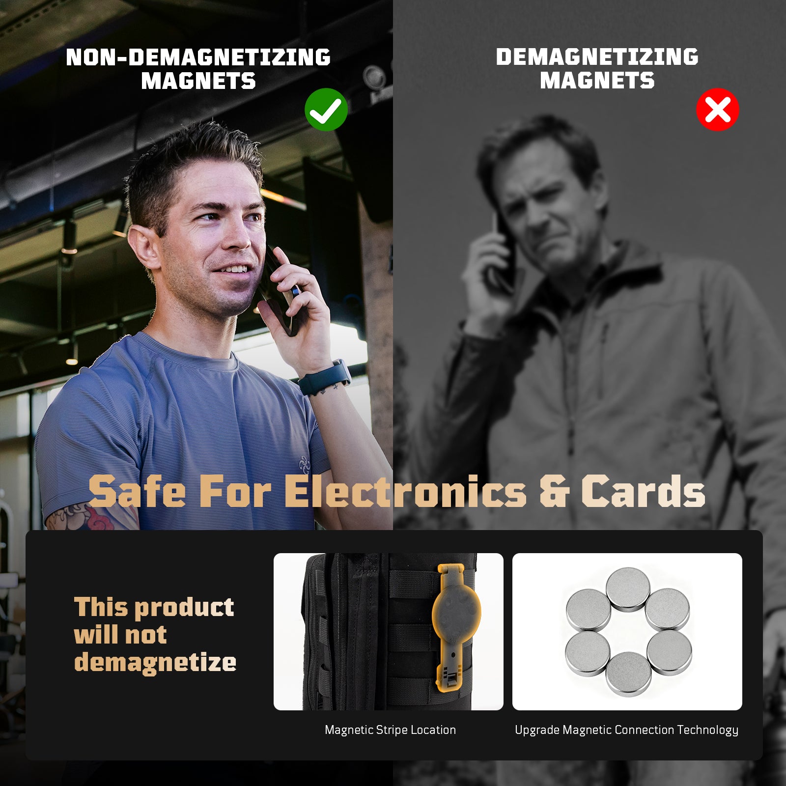 1TG  Magnetic Gym Water Bottle Bag 丨With Phone Pockets&Adjustable straps,Expandable 32-64oz