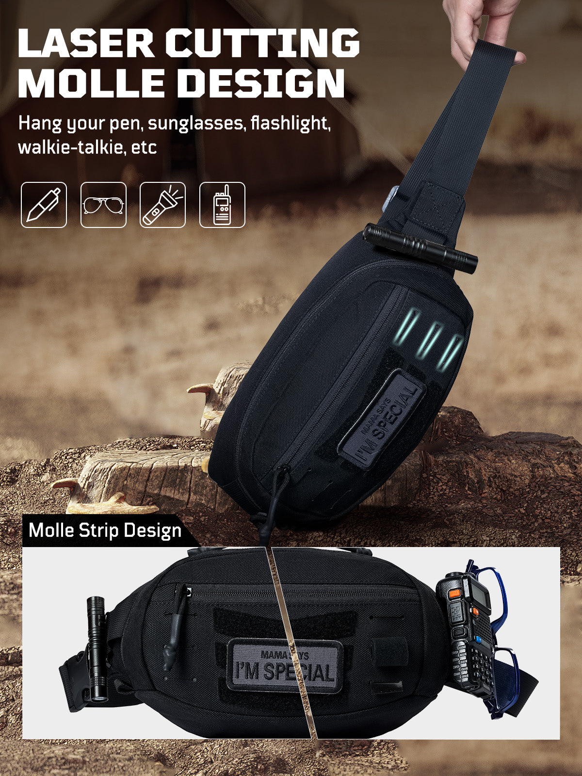 1TG Tactical Fanny Pack for Men Women