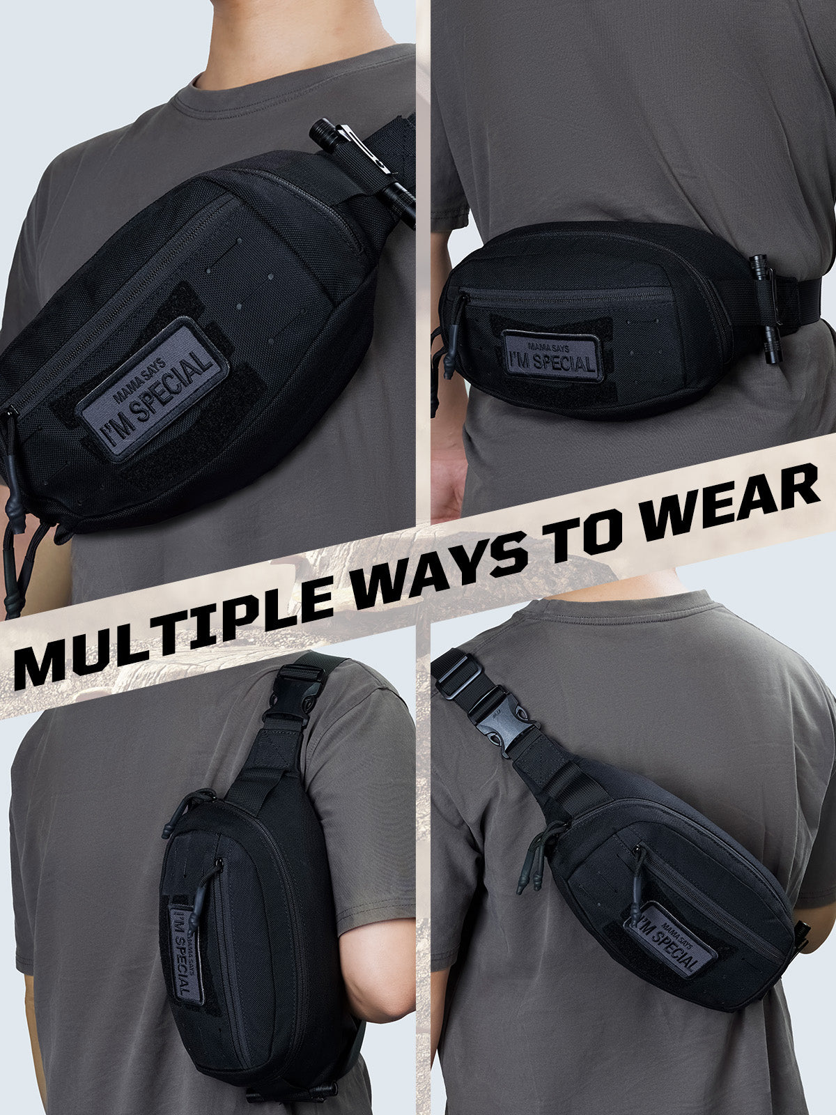 1TG Tactical Fanny Pack for Men Women