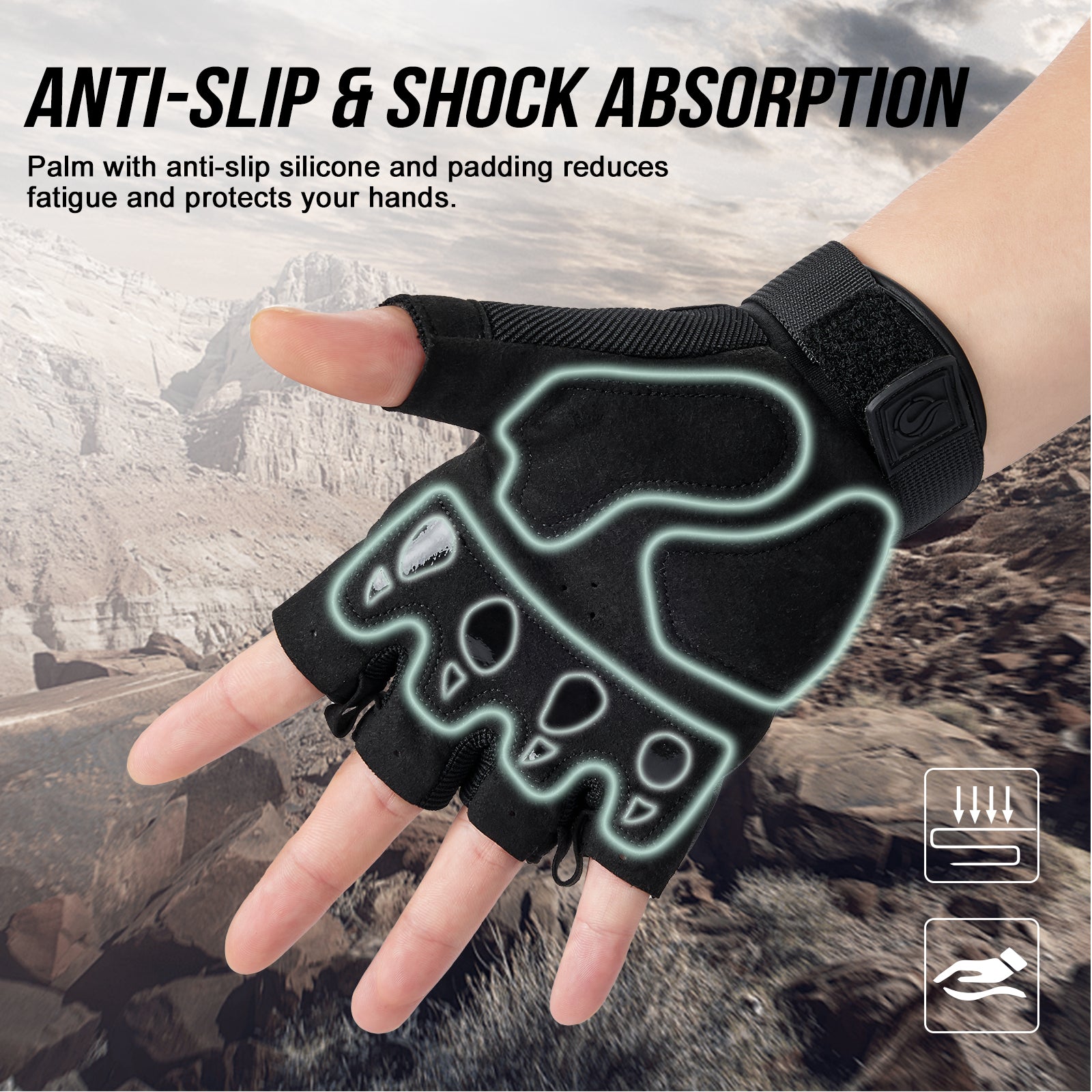 1TG Tactical Fingerless Gloves for Men Knuckle Protection