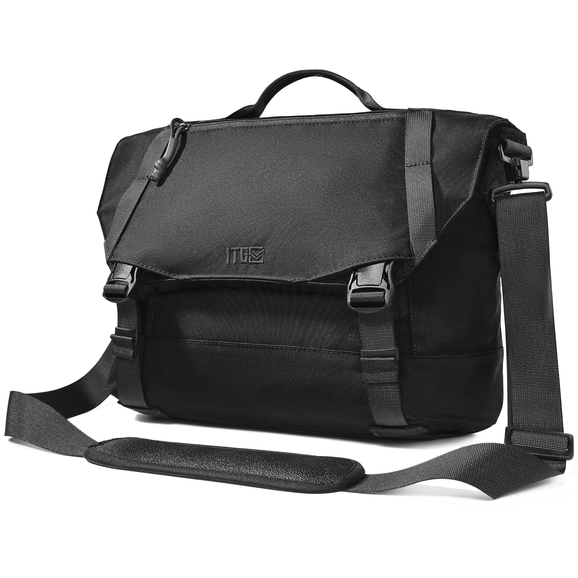 1TG Stylish Brown Canvas Messenger Bag with Adjustable