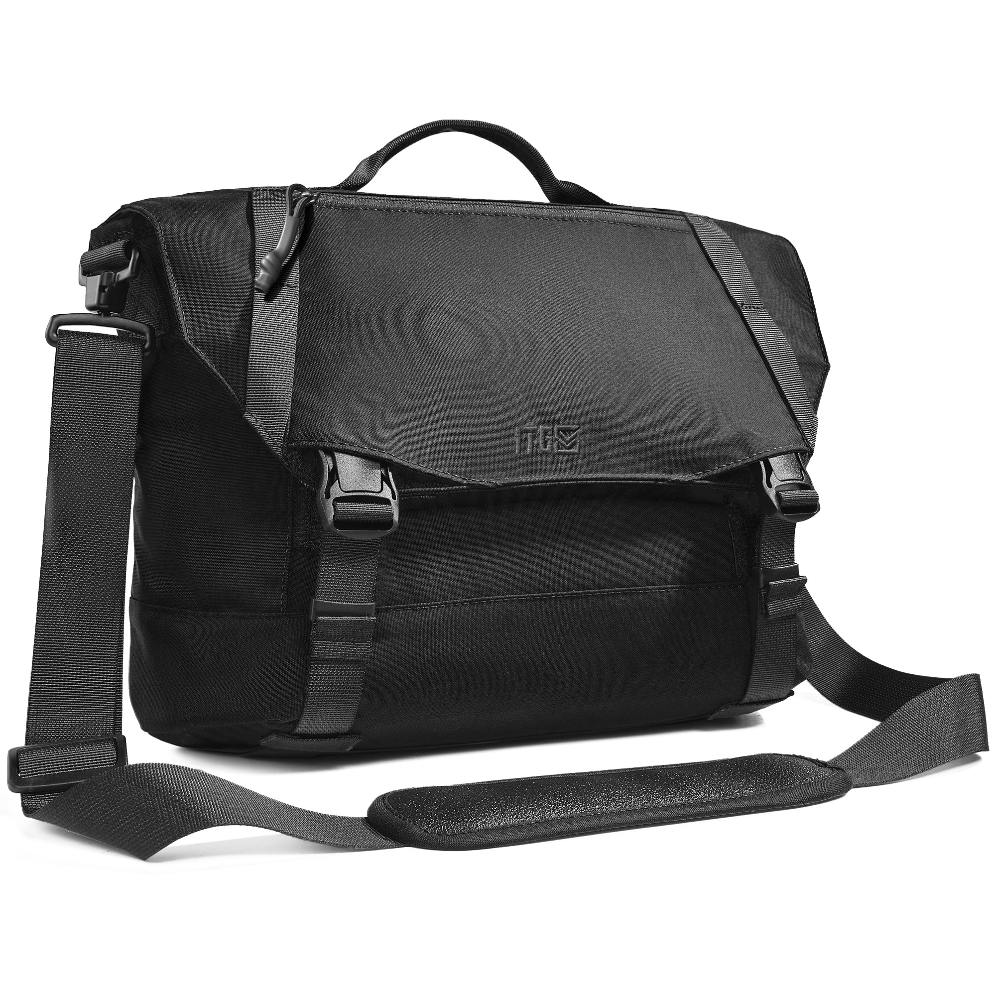 1TG Stylish Brown Canvas Messenger Bag with Adjustable Straps