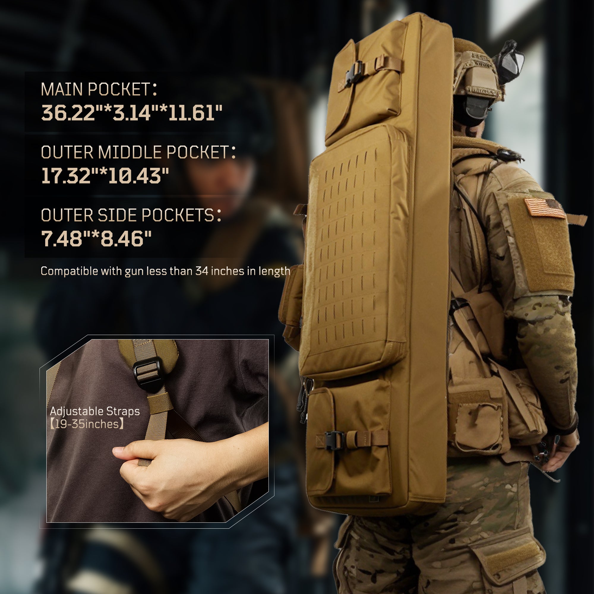 1TG Tactical Soft Rifle Case Gun Bag Backpack Rifle Bag