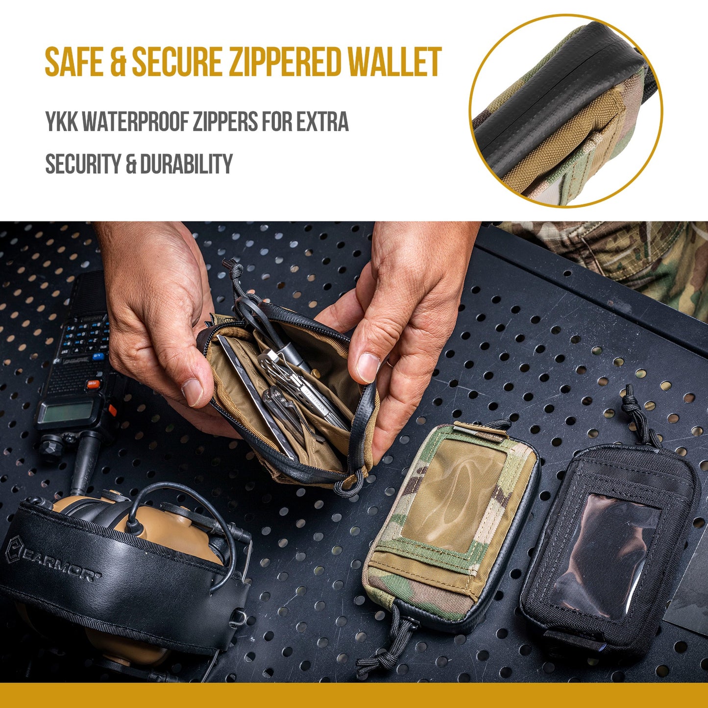Front Pocket Wallet with Zippers