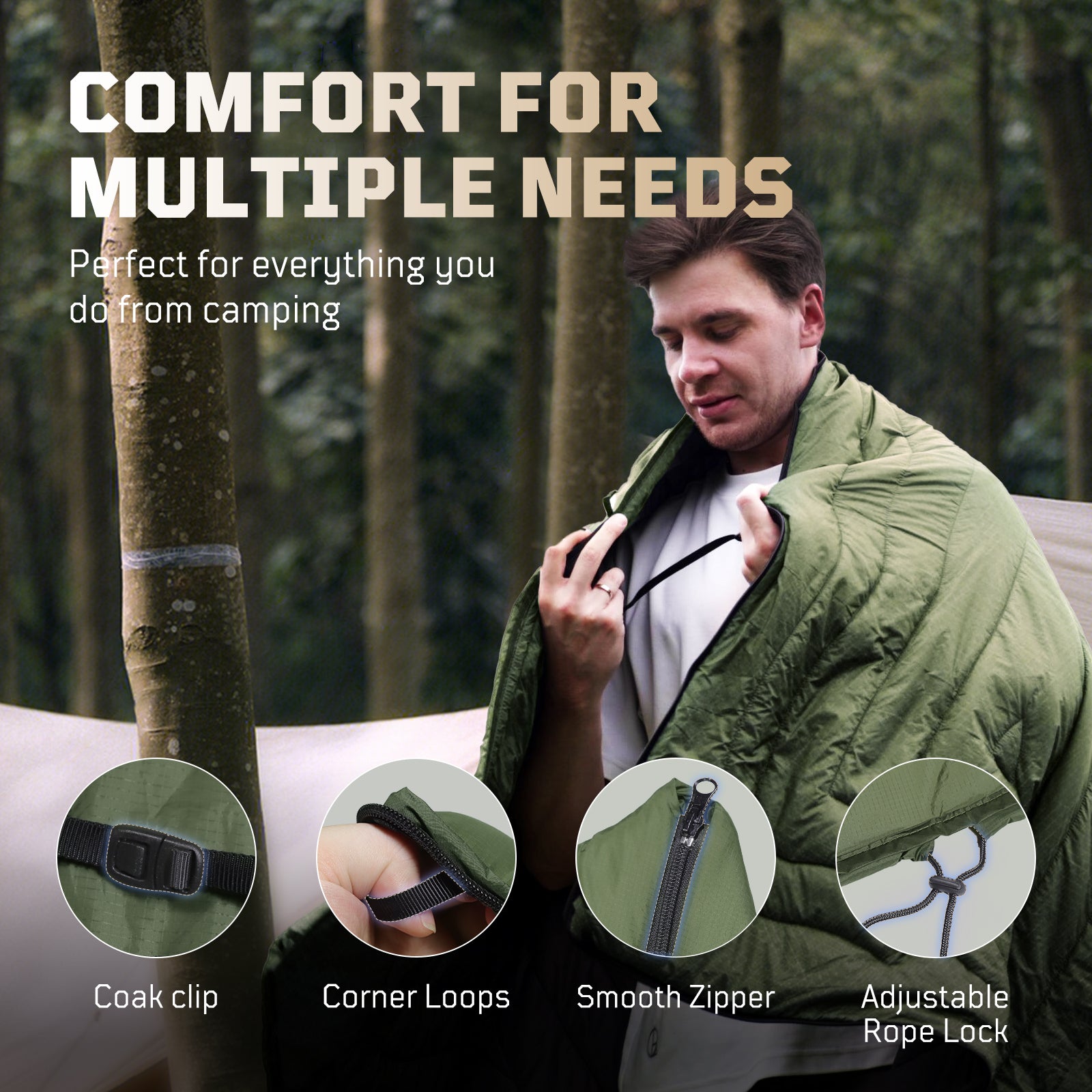 1TG 3M Thinsulate KL150 Camping Blanket 丨With Ykk zipper & foldable