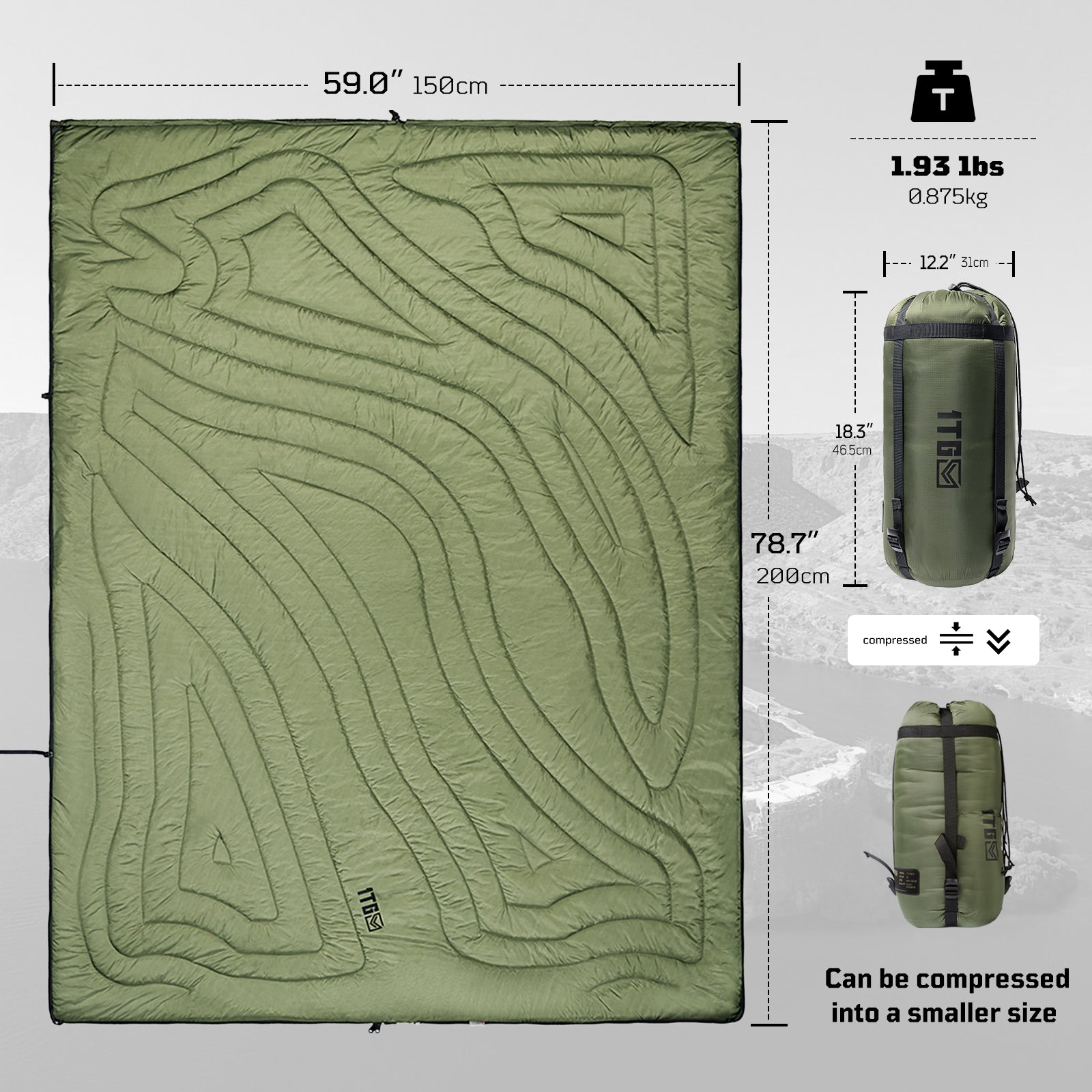 1TG 3M Thinsulate KL150 Camping Blanket 丨With Ykk zipper & foldable